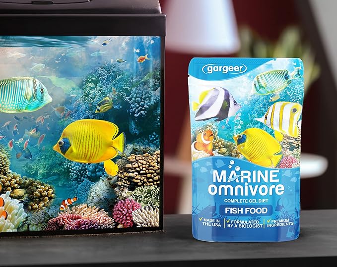 Gargeer 3oz Marine Fish Food for Advanced Breeders. Complete Saltwater Fish Gel Diet. Proudly Made in the USA, Using Premium Ingredients, Ocean Reef Nutrition, Fortified Gourmet Formula. Enjoy...