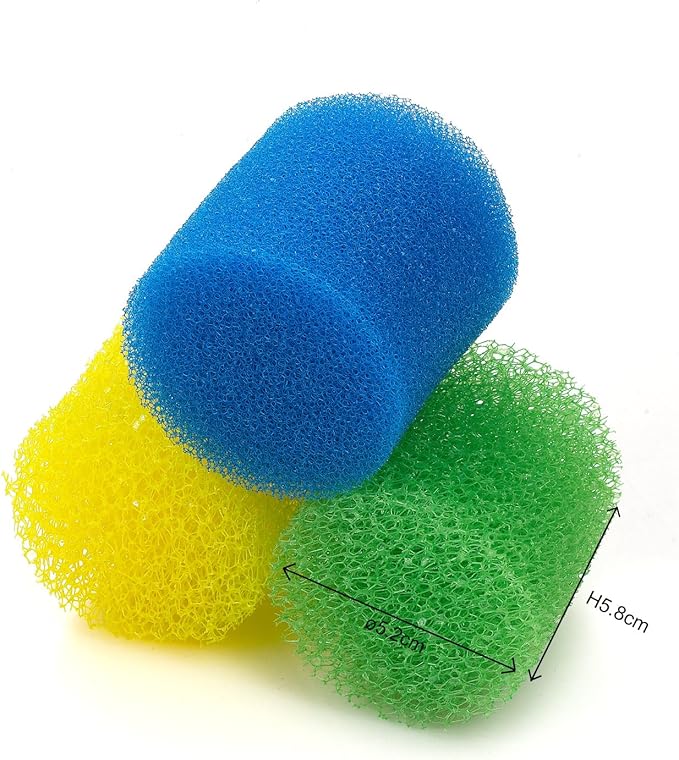 Cylindrical Fish Tank Filter Sponges, 3 Coarse Grades, Aquarium Filter Foams for Model TH-280A/TH-280B Internal Filter, Including 1 Fine Sponge, 1 Medium Sponge, 1 Coarse Sponge(TH280AB-S)