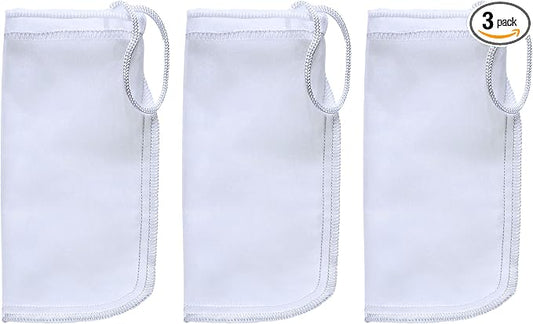 3 Pack 180 Micron Aquarium Filter Bags,Reusable Extra Fine Mesh Media Filter Bags with Drawstring,Applicable to Aquarium Filter impurities,Very Fine Resins Filter (7.5x3.6in)
