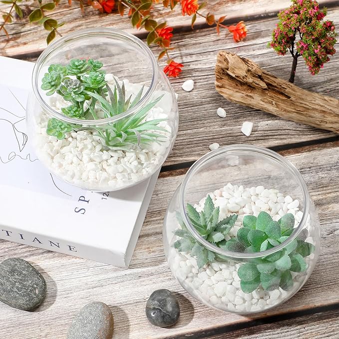 FoldTier 8 Pcs Plastic Fish Bowls for Centerpieces 27 oz Clear Fish Bowl for Drinks Unbreakable Heavy Duty Round Vase for Table Centerpieces Wedding Event Home Decor
