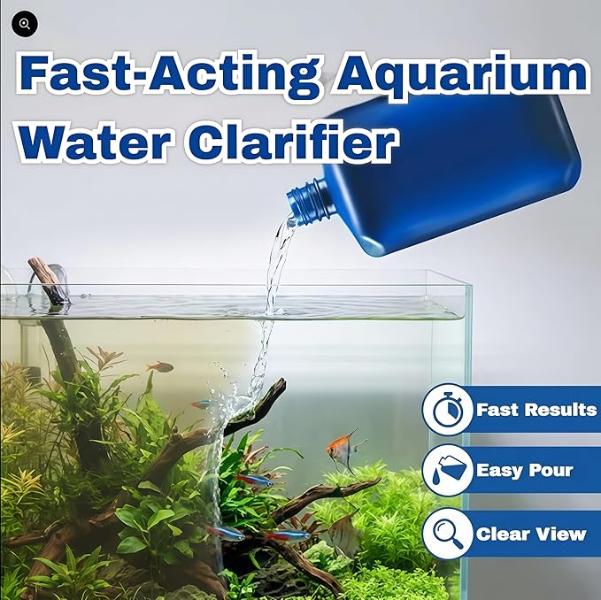 2026 New Fast-Acting Aquarium Water Clarifier, Water Clarifier for Fish Tank, Clears Cloudy Water & Maintains Clear Results, Powerful Fish Tank Water-Purification, for Freshwater (2 Pcs)