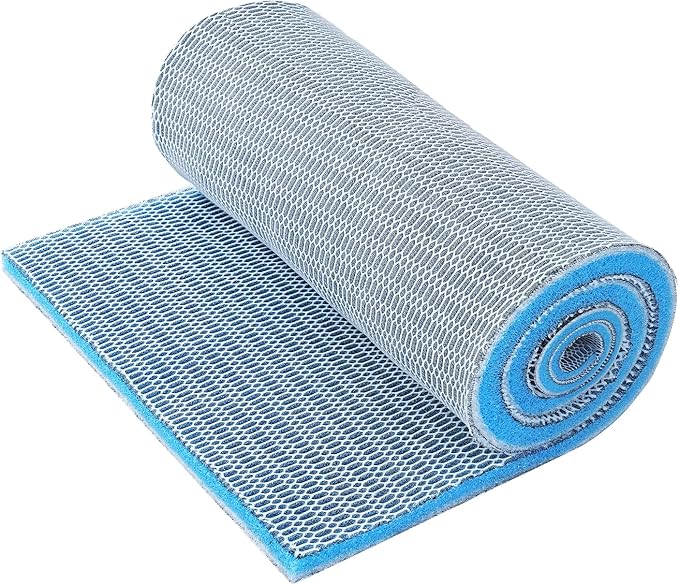 AQUANEAT Aquarium Filter Sponge 8-Layer Filter Media Pad, Cut-to-Size Foam Floss for Fish Tank Sump Pond (47" x 12" x 0.6")
