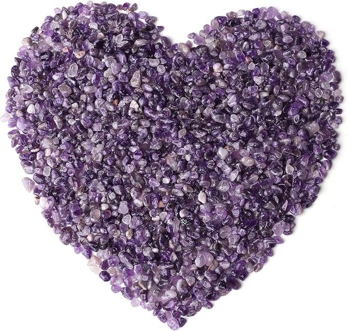 LAIDANLA Amethyst Crushed Stone Crystal Chips Bulk Natural Gemstones Healing Reiki Crystals Mini Quartz Vase Filler Aquarium Gravel 0.55lb