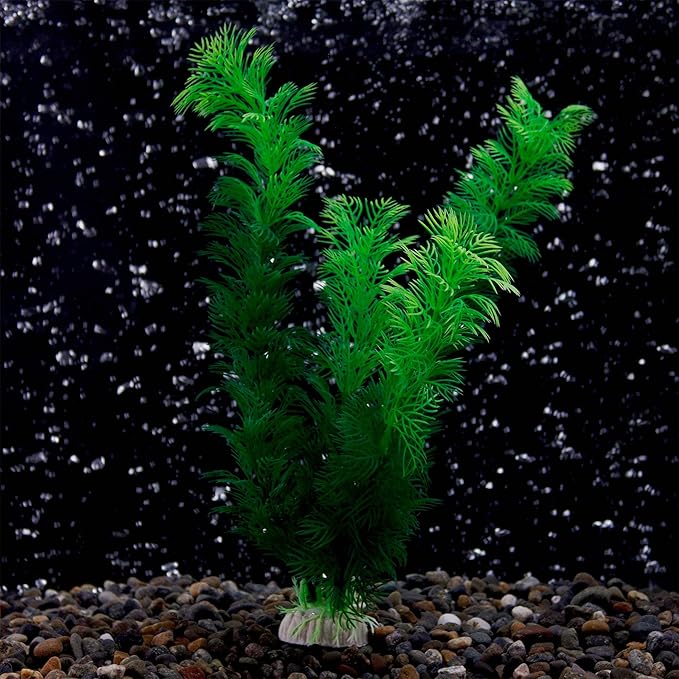 NW Wholesaler 12 Inch Green Faux Fern Plant for Fish Tanks - Artificial Plants for Freshwater and Saltwater Aquarium Decor and Fish Hideaway