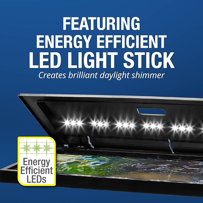 Tetra LED Aquarium Hood 30 in x 12 in, Low-Profile Fish Tank Cover with Hidden Lighting