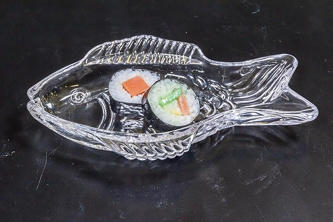 Abbott Collection Small Swimming Fish Dish - Clear Glass (7.5" L)