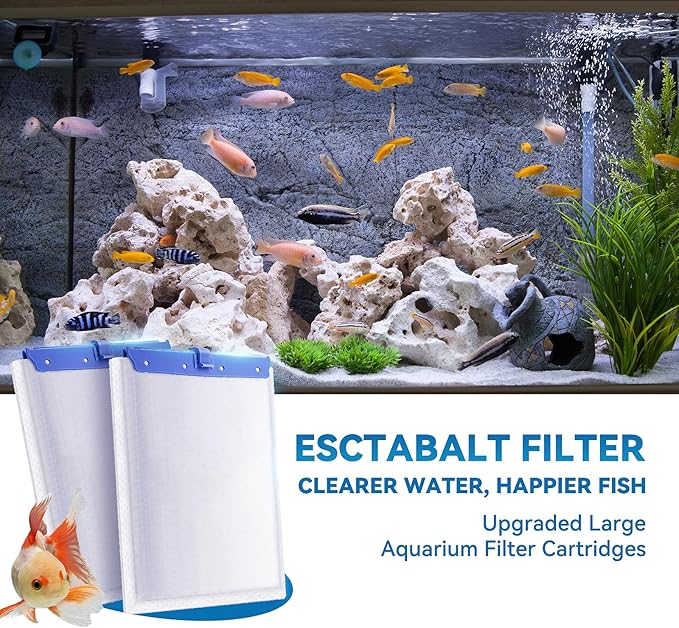 New Upgraded 6-in-1 16-Pack Aquarium Filter Cartridges, Designed for Tetra Whisper Bio-Bag Filter Cartridges Large, Fits Tetra Whisper Filter Large — Fits IQ/PF/20i/40i, 20-60 Gallon Tanks