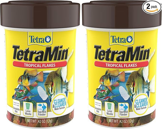 TetraMin Nutritionally Balanced Tropical Flake Food for Tropical Fish, 0.42 oz (Pack of 2)