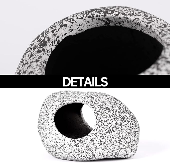 3 Pieces Rock Aquarium Decorations, Stackable Cave Aquarium Decor, Betta Fish Tank Accessories Hideout Hidden Stones Ornaments, Fish Rock House Hideaway Tunnel Fish Cave for Aquarium Shrimp Cichlid