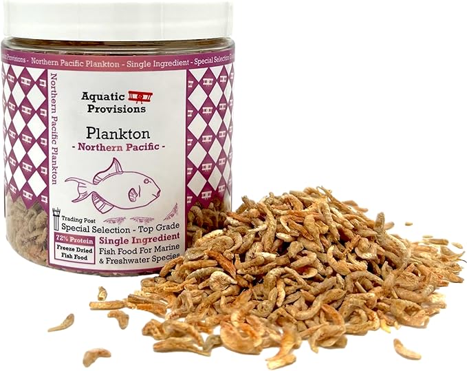 Aquatic Provisions Northern Pacific Plankton High Protein Freeze Dried Floating Fish Food 1.25 oz, for Freshwater and Marine Aquarium Fish
