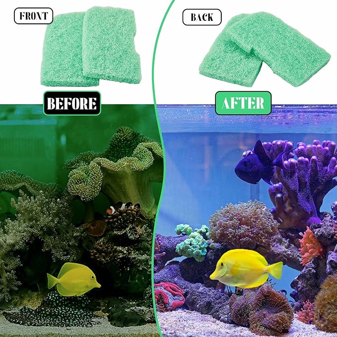 Threlaco 10 Pack Phosphate Remover Pads Compatible with fluval 307/407/306/406, Aquarium Filter Replacement Pads for Fish Tank (Green)