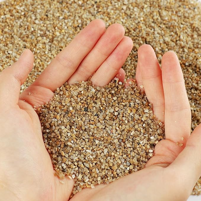 5LB 0.03-0.08 Inch Sand 100% Natural Stone Sand for Aquarium Silica Sand for Fire Pit Decorative Sand for Landscaping Coarse Sand for Fish Tank