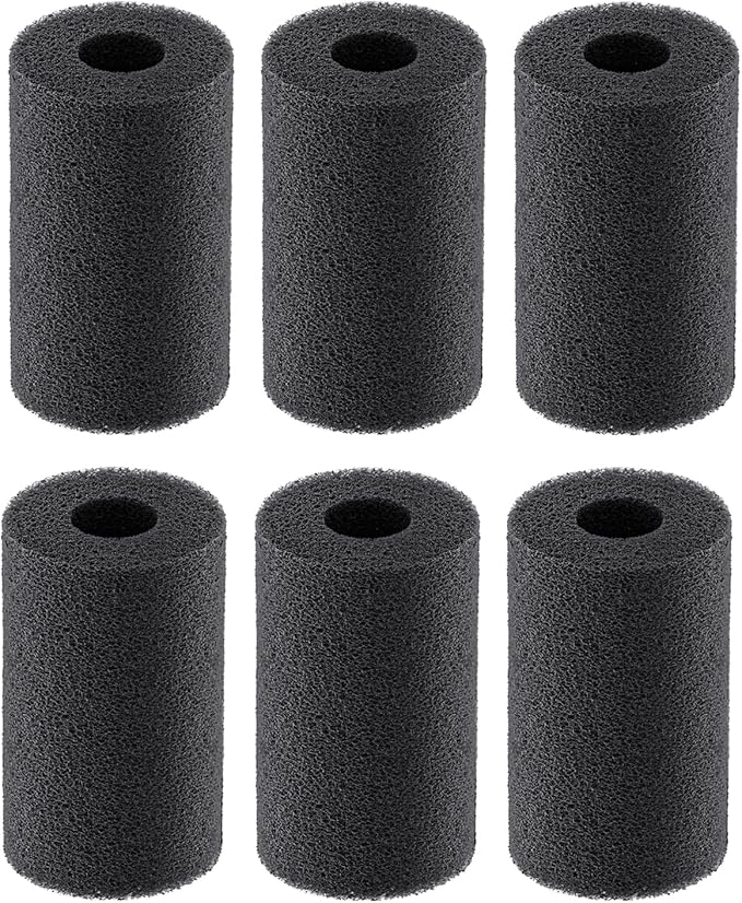 Pawfly 6 Pack Pre-Filter Sponge, 0.6" Aquarium Intake Filter Sponge Foam Cover Rolls for Small Fish Shrimp Fry Fish Tank Covers Accessories