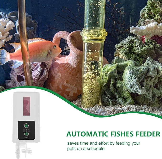 Homoyoyo Automatic Aquarium Fish Feeder Turtle Feeder with Intelligent Timer Portable Fish Food Dispenser Feeding Supplies