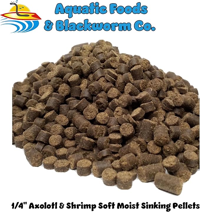 Axolotl Food 1/4" Soft Moist Sinking Pellets for Axolotls, Shrimp, Snails, Newts, Large Catfish, Monster Fish, Tropical Fish, Koi, Pond Fish, Salmon Meal Pellets - 20-lbs