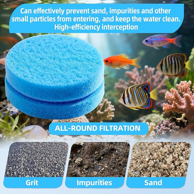SaferCCTV 24Pcs Fine Filter Water Polishing Pads Compatible with Fx4, Fx5, Fx12, Aquarium Filter Canister Filter Cotton Replacement Pad, Blue
