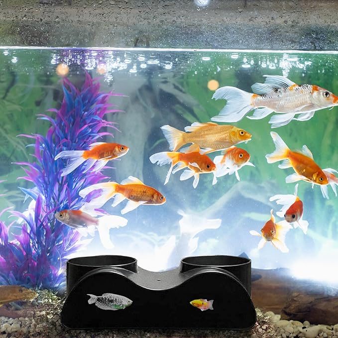 AceOrbit 2 Pcs Aquarium Underground Tunnel Cave with Natural Curve Two Hole Fish Tank Hideout Decor Decoration for Loaches, Corydora Catfish, Bettas, Pleco and Shrimps (Black)