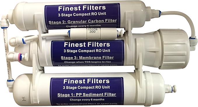 Finest-Filters 50gpd 3 Stage Compact Reverse Osmosis RO Unit Complete with Accessories