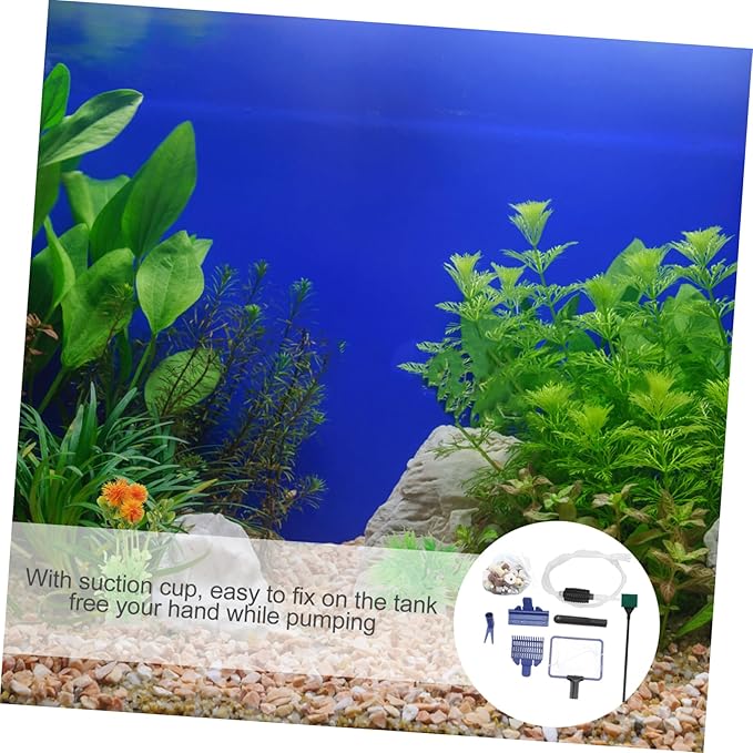 1set Fish Tank Gravel Water Changer Siphon Net for Easy Cleaning Manual Aquarium Water Change Tool Sand Cleaner Kit - Media Included