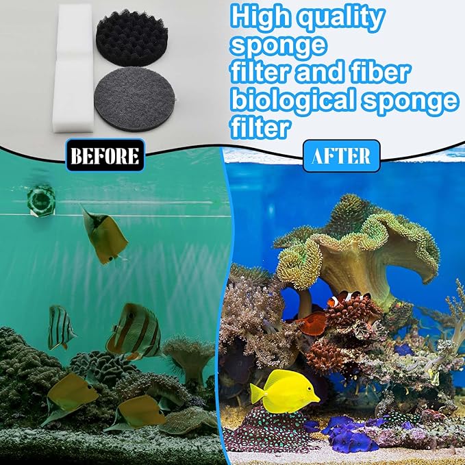 Threlaco 28 Pcs Aquarium Media Kit Compatible with Fluval Fx4/ Fx5/ Fx6 Filter, Carbon Foam Pad, Nitrite Remover Pads, Activated Carbon, Foam Block, Silicone Lube, Towels, Ceramic Ring, Mesh Bag