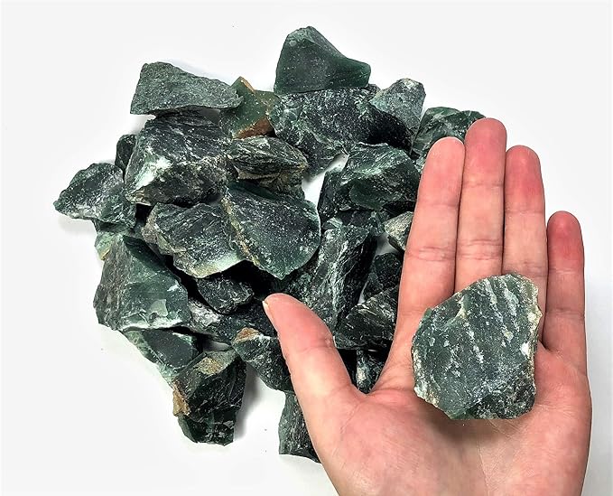Fantasia Materials: 2 lbs Green Jasper Rough Stones from India