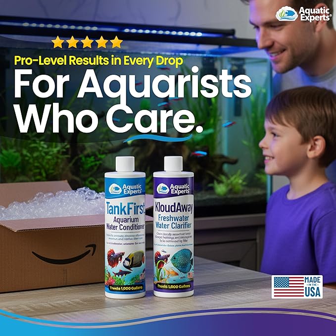 Aquatic Experts Aquarium Water Care Bundle – TankFirst Water Conditioner + KloudAway Water Clarifier, Freshwater Fish Tank Treatment Set, 500 mL Each