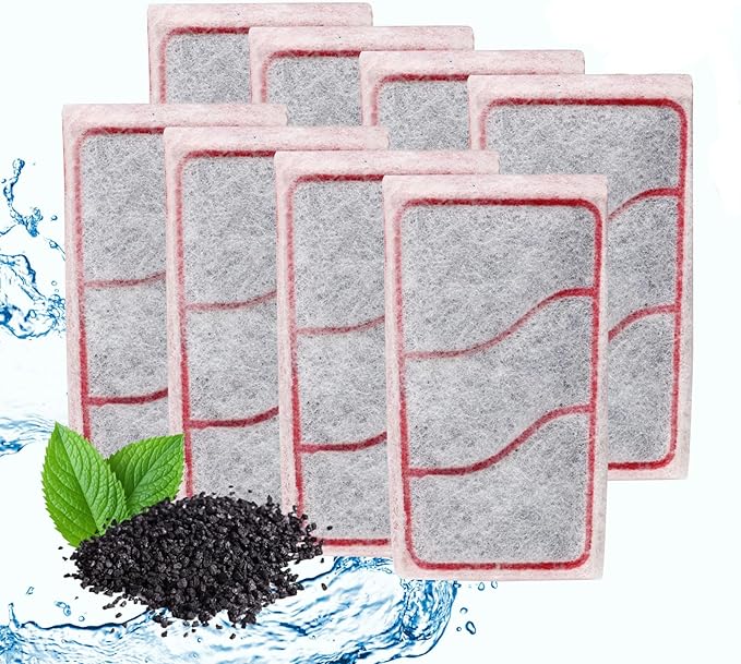 Aquarium Filter Cartridges Replacement Compatible with Whisper 3i Internal Fish Tank Filter, Multi-Layer Filter Pad with Cotton, Activated Carbon & Zeolite, 8 Pack