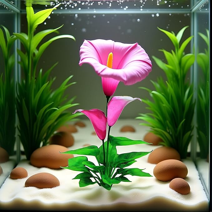 Flower Aquarium Decoration Artificial Aquatic Plant Waterweed Craft Silk Plastic Plants ,Artificial Fish Tank Decorations,Used for Household and Office Simulation Hydroponic ,Aquarium Plants