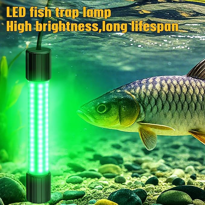 Underwater Fishing Green Light Compatible with DeWalt 20V Battery,1300 Lumens, LED Light for IP68 Waterproof Submersible Fish Lighting Attractants for Night Fishing, Docks, Boats, Kayaks(No Battery)