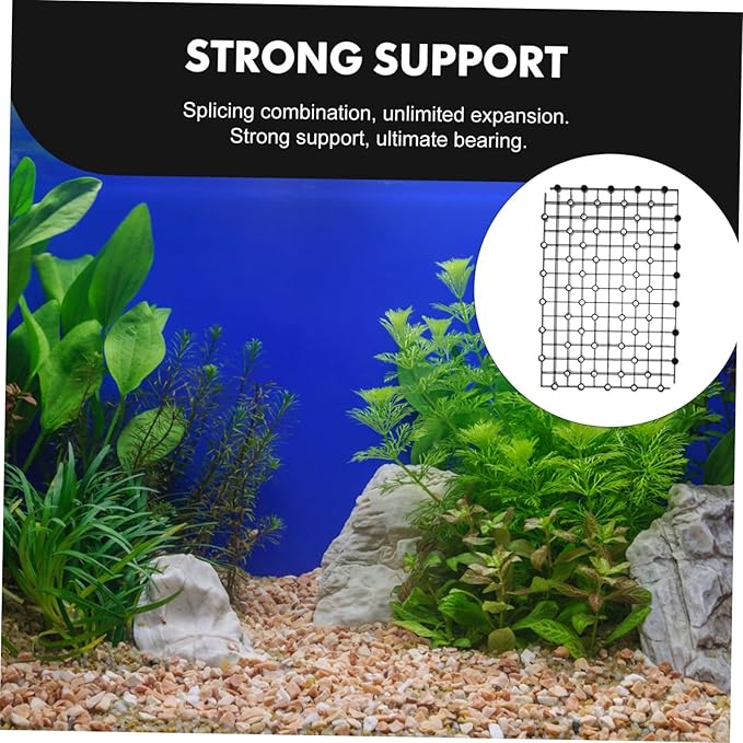 Mipcase 2pcs Aquarium Fish Tank Divider Trays Plastic Egg Crate Tray Grid Bottom Board Fish Separator 26x17.5x0.5CM Black