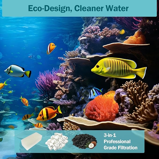 4-Set Three-Stage Filter Replacement Media Kit Compatible with AquaClear 50/70 Power Filters | Fish Tank Filter Media for 20-to-50 Gallon Aquariums | High-Efficiency Filtration Maintenance Accessory