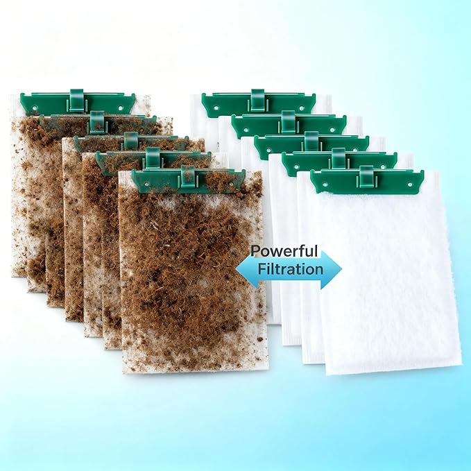 12-Pack Medium Replacement Aquarium Filter Cartridges: Compatible with Select Power Filters (Fits 10i, IQ10, PF10 Models), Ready-to-Use Bio-Filtration for Crystal Clear Water Quality