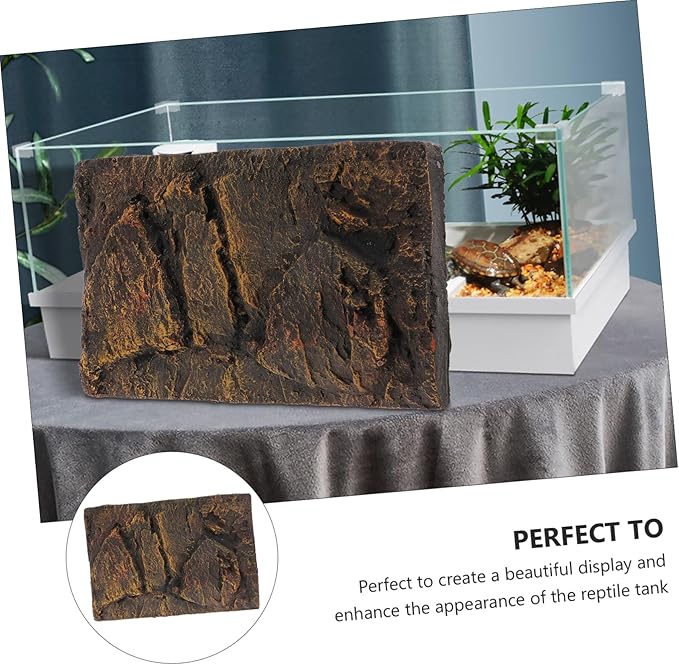 STOBOK 3D Reptile Tank Background Board Pu Material Turtle Aquarium Decor Terrarium Display for Pet Habitat Wall Decoration