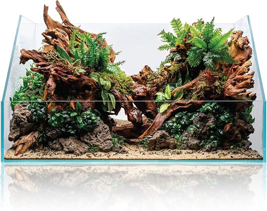 Ultum Nature Systems Rimless Paludarium - Ultra Clear Low Iron Glass with Mitired Edges, Bulkheads and Leveling Mat Inluded (5E)