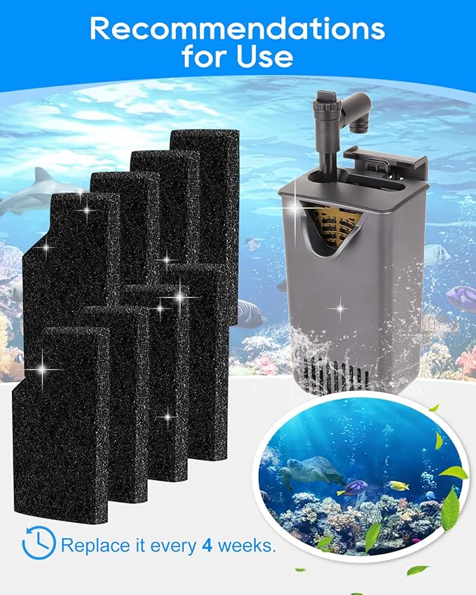 8 Pack Extra Small Aquarium Filter Cartridges Compatible with Aqueon QuietFlow Internal Power Filter SmartClean 5 Gallon, Replacement Filter Cartridge for Fish Tank Filters XS, 3 x 1.85 Inch