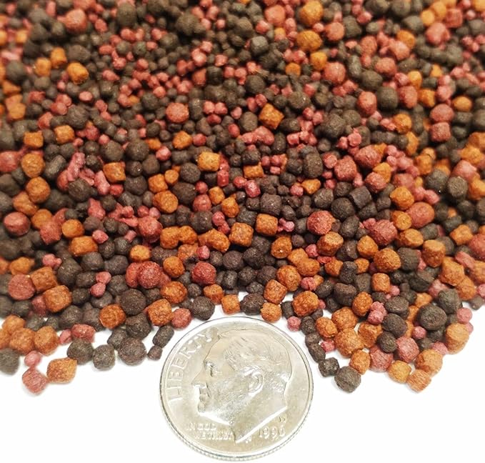 12-Types of Floating/Sinking Blackworm & Intense Coloring Pellets of Mixed of 1mm, 2mm, 3mm Ideal for All Tropical Fish. Premium Tropical Fish Pellet Foods. GB-1000-1/2-lb