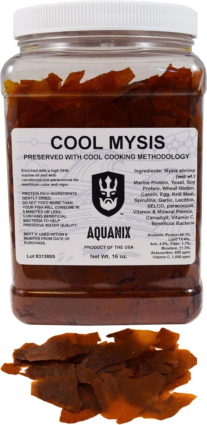 Brine Shrimp Direct Cool Mysis Tropical Fish Flake Enriched with High HUFA Algae, 16 oz. (454 g)