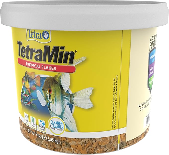 Tetra TetraMin Tropical Flakes 4.52 Pounds, Nutritionally Balanced Diet For Aquarium Fish