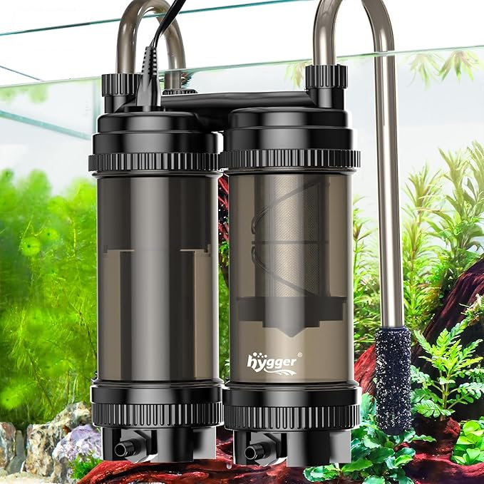 hygger Fish Tank Filter 120GPH, 8.5W Hang on Back Aquarium Filter with Multi-Stage Filtration for Up to 20 Gallon Fish Tank, Quiet HOB Filter for Freshwater & Saltwater Aquariums