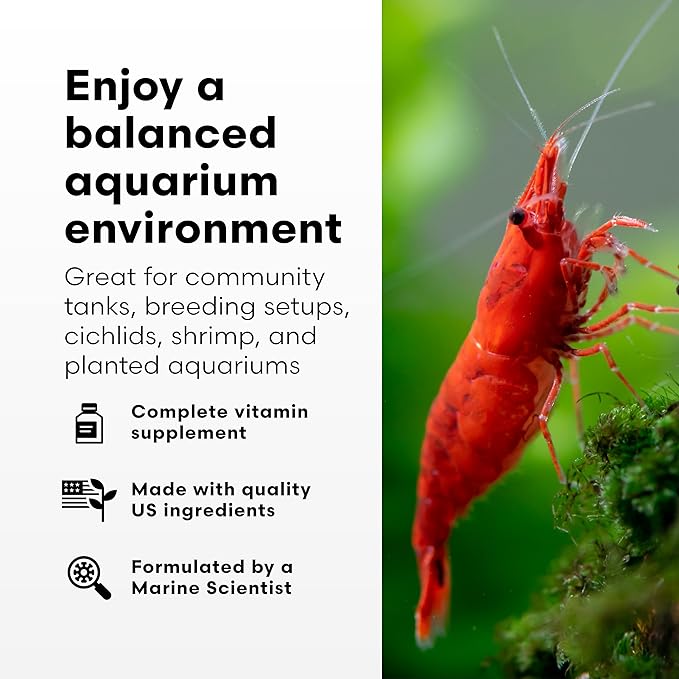 Brightwell Aquatics Vitamarin-F – Complete Vitamin Supplement for Freshwater Fish & Invertebrates – Supports Health, Color & Spawning – No Refrigeration, 125 ml