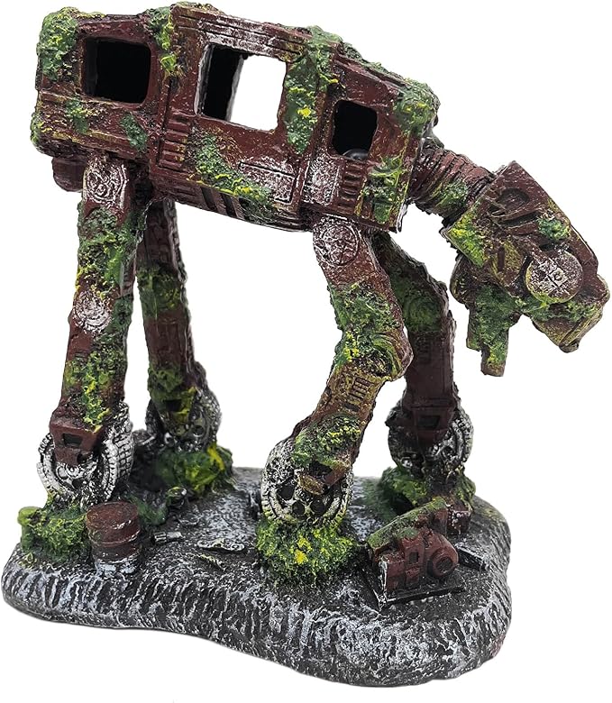 Fish Tank Decoration,Star Wars Aquarium Accessories,Small Aquarium Decor for Betta N Goldfish Hideouts Cave Hide Ornament Design for 3-10 Gallon,Alien Fish Robot Tank Decor for Hide N Play