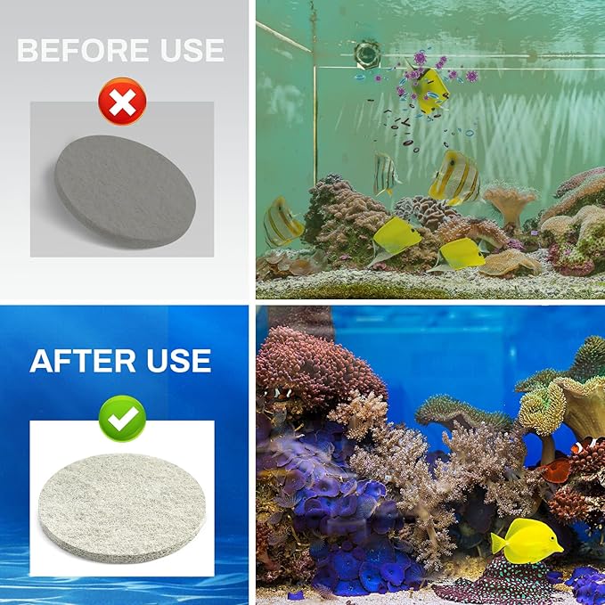 Tranqun 12 Pack Filter Pads Compatible with Fx4 Fx5 / Fx6 7.09 x 7.09 x 0.63 Inch Ammonia Remover Pad Replacement Cellucotton Aquarium Filter Accessories