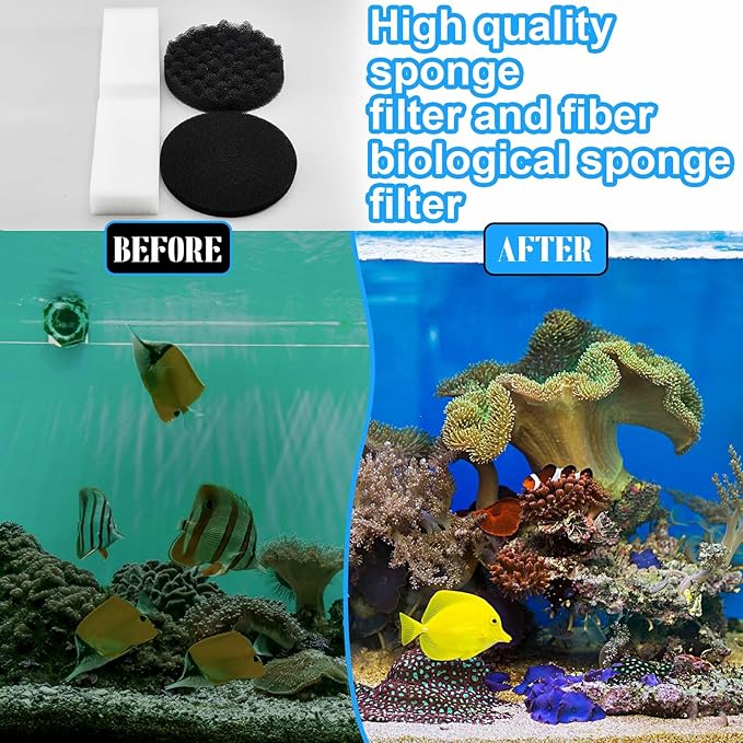 Threlaco 12 Pcs Aquarium Filter Media Kit Compatible with Fluval Fx4/fx5/fx6 Filter, Including Bio Sponge Pads, Carbon Foam Pad, Bio Sponge Block, Activated Carbon, Ceramic Rings, Silicone Lube