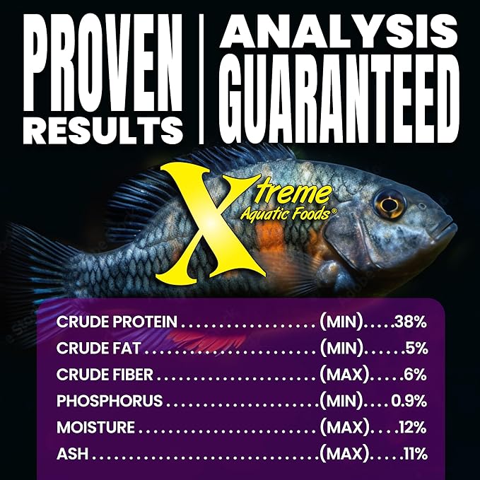 Xtreme Cichlid Peewee 1.5 mm Pellets - Proven Nutrition for Cichlids - Balanced Amino Acids, Boost Immune & Digestive Health, Color & Energy, Max Protein Freshwater Fish Food – USA Farm Grown (20oz)