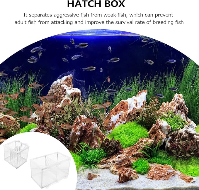 2Pcs Aquarium Fish Hatchery Box Tank Guppy Breeding Net Breeding Tank Baby Fish Separator for Baby Shrimp Guppy Clownfish