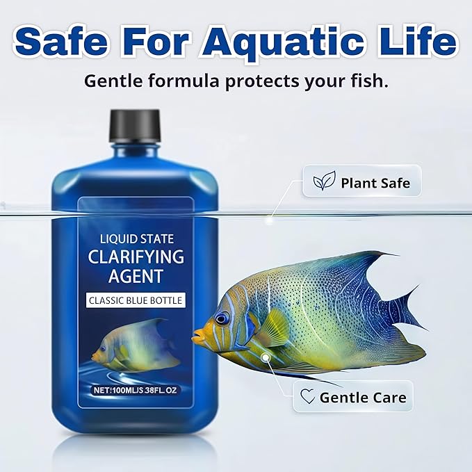 2026 New Fast-Acting Aquarium Water Clarifier, Water Clarifier for Fish Tank, Clears Cloudy Water & Maintains Clear Results, Powerful Fish Tank Water-Purification, for Freshwater (3 Pcs)