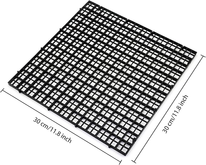 ALEGI 24 Pcs Aquarium Fish Tank Divider Plastic Egg Crate Aquarium Filter Bottom Tray Grid Isolation Board Partition Net Pane Separator (L 24pcs Black)