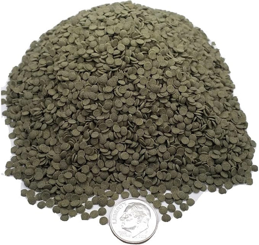 3.5mm - 1/8" Micro Sinking Wafers of Algae, Spirulina, Veggies for All Tropicals, Shrimp, Snails, Crabs, Catfish, Small Plecos Tropical Fish…2-lb