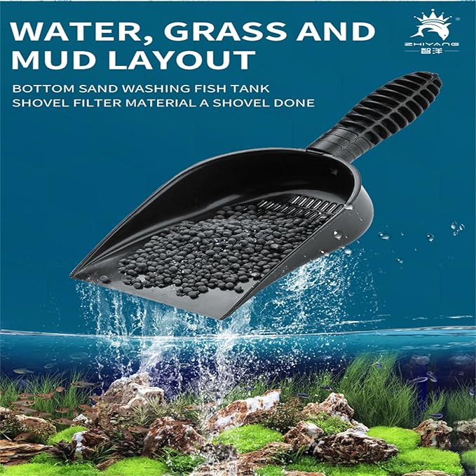 Aquariums Gravel Sand Shovel Fish Tanks Tool with Ergonomic Handle Aquariums Scooper Sifter and Pets Sand Shovel Tanks Accessories
