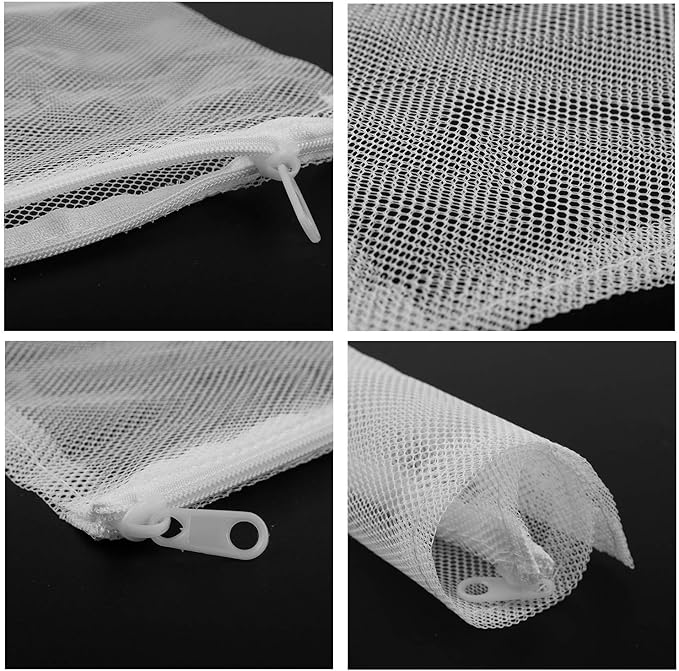 10 Pieces Aquarium Filter Bags Fish Tank Media Mesh Filter Bags Net Bag with Zipper for Charcoal Pelletized Remove Activated Carbon, Biospheres, Ceramic Rings